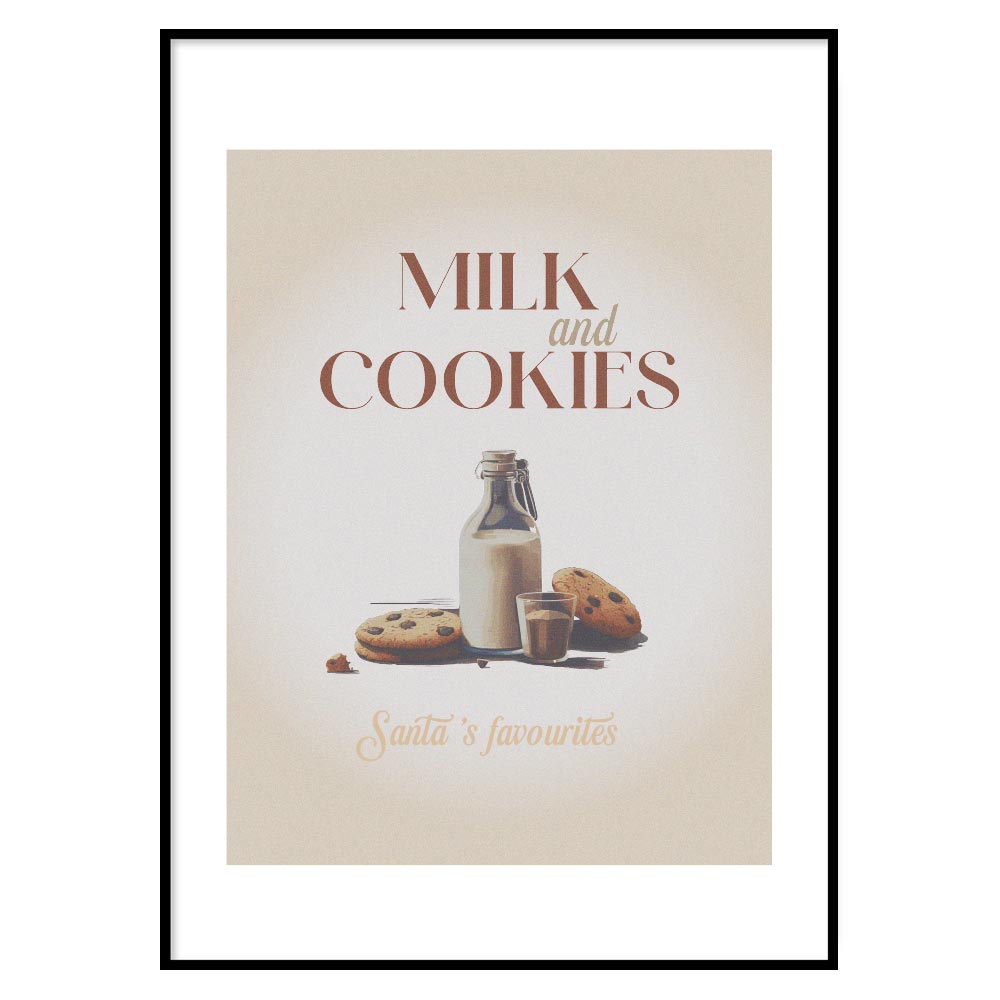 Poster Natalizio Milk and Cookies