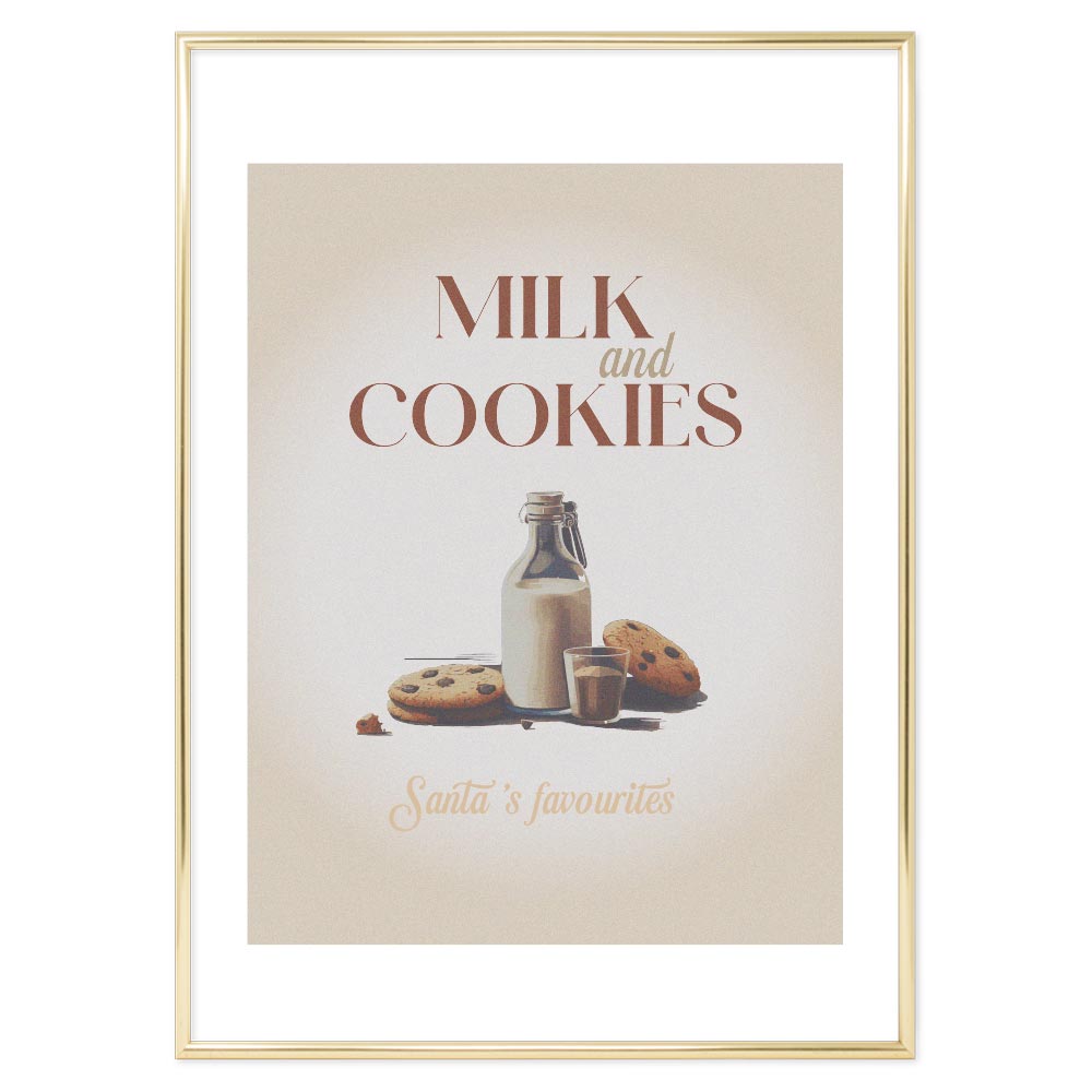 Poster Natalizio Milk and Cookies