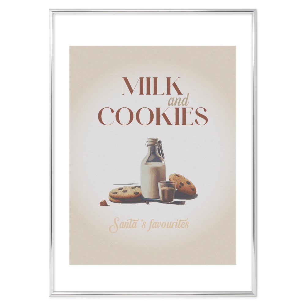 Poster Natalizio Milk and Cookies