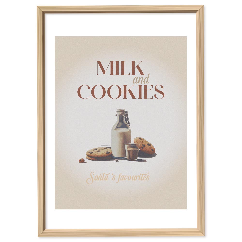 Poster Natalizio Milk and Cookies