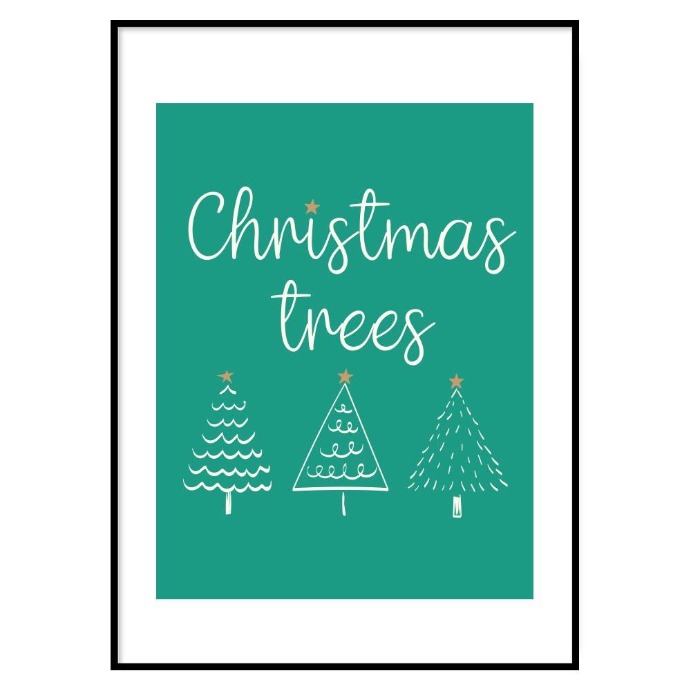 Poster Natalizio Three Christmas trees