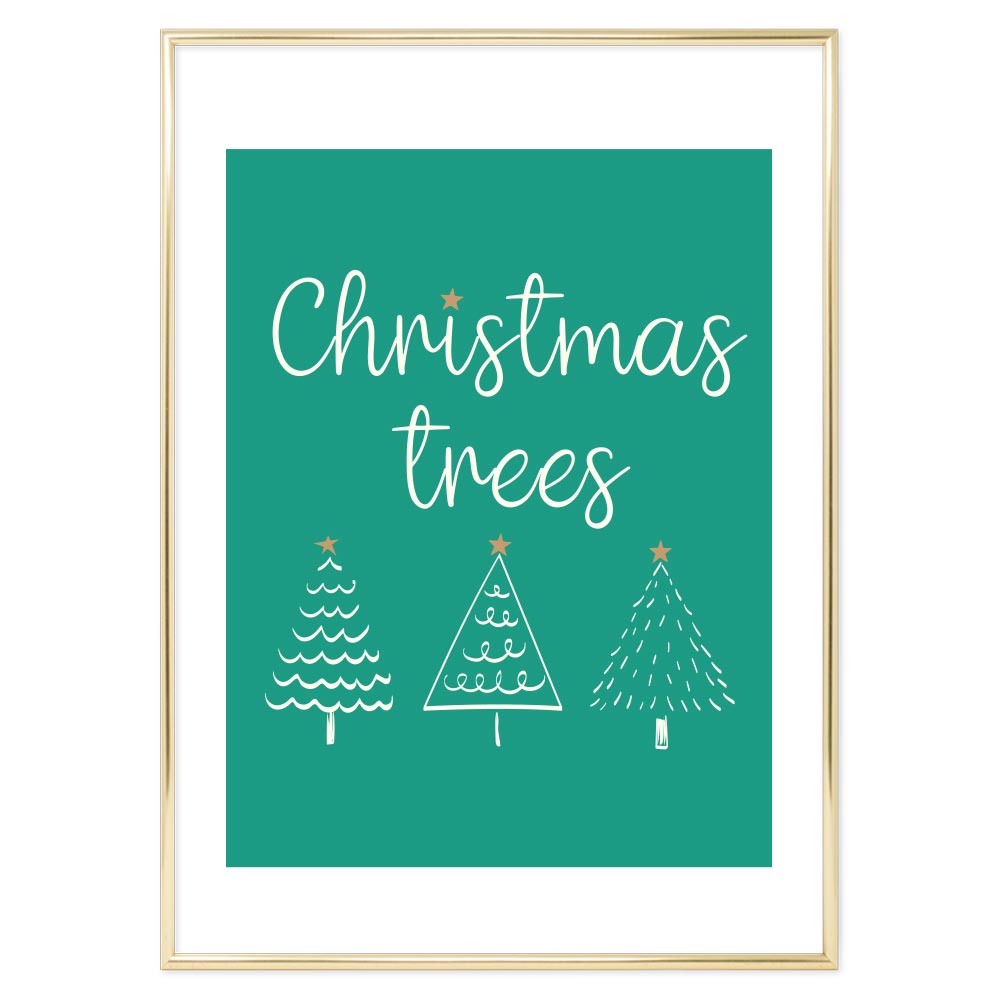 Poster Natalizio Three Christmas trees