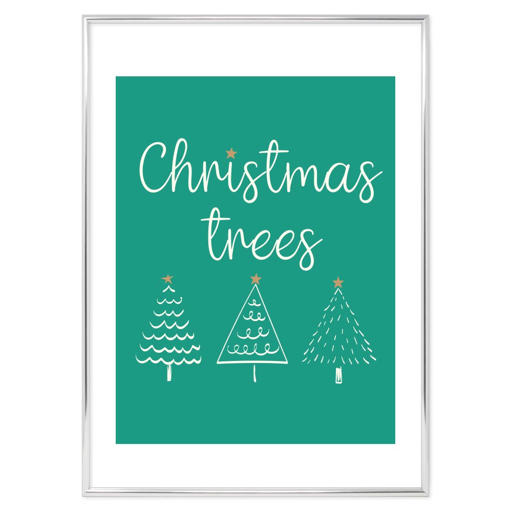 Poster Natalizio Three Christmas trees