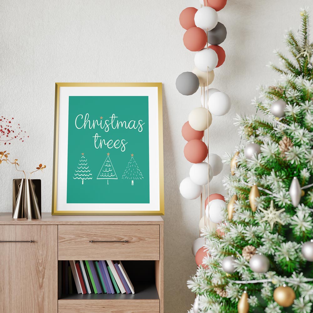 Poster Natalizio Three Christmas trees