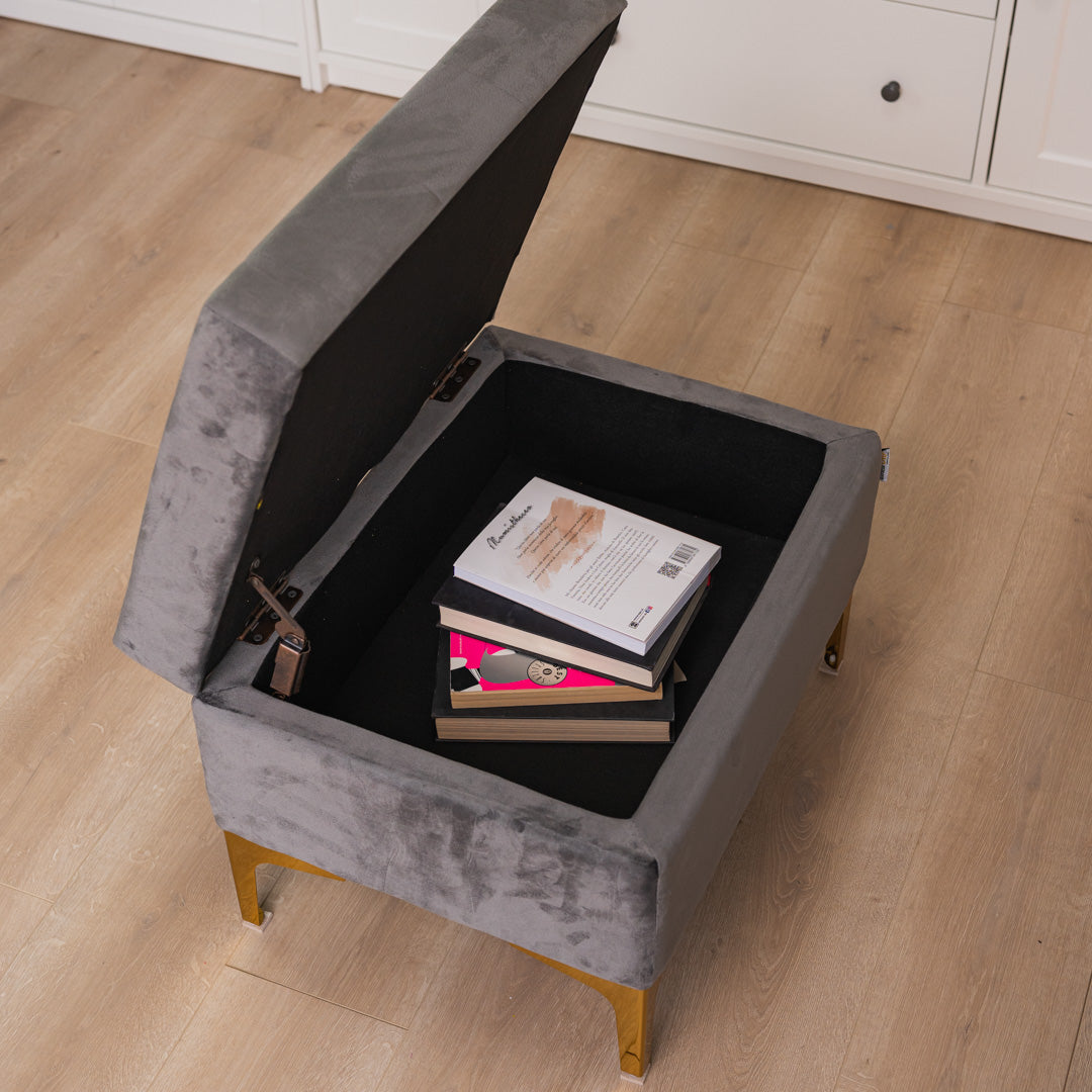 Pouf panchetta contenitore Grigio