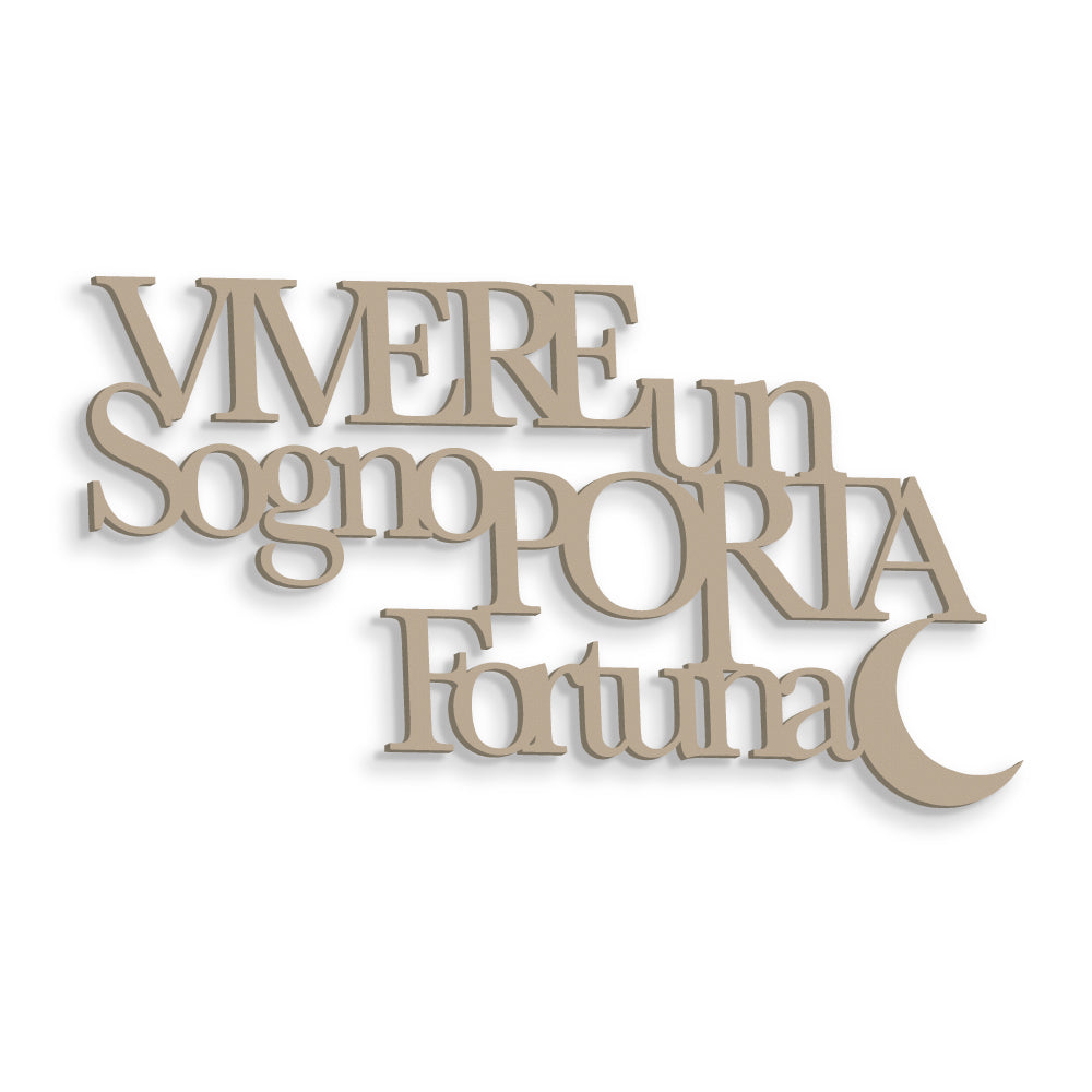 Scritta in Legno Vivere un Sogno