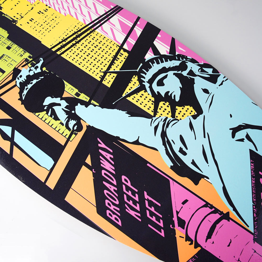 Surfboard City in technicolor