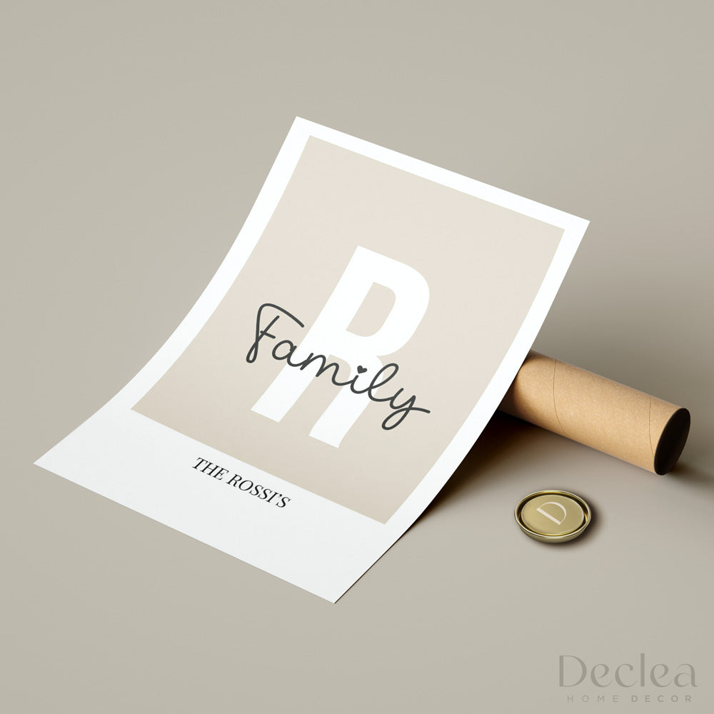 Poster Personalizzato Iniziale Famiglia