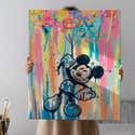 Tableau Toile Mickey Mouse Pop Art - Impression Haute Qualité 120x60cm, Cadre Bois, Fabriqué En Allemagne - Déco Murale Moderne - 1