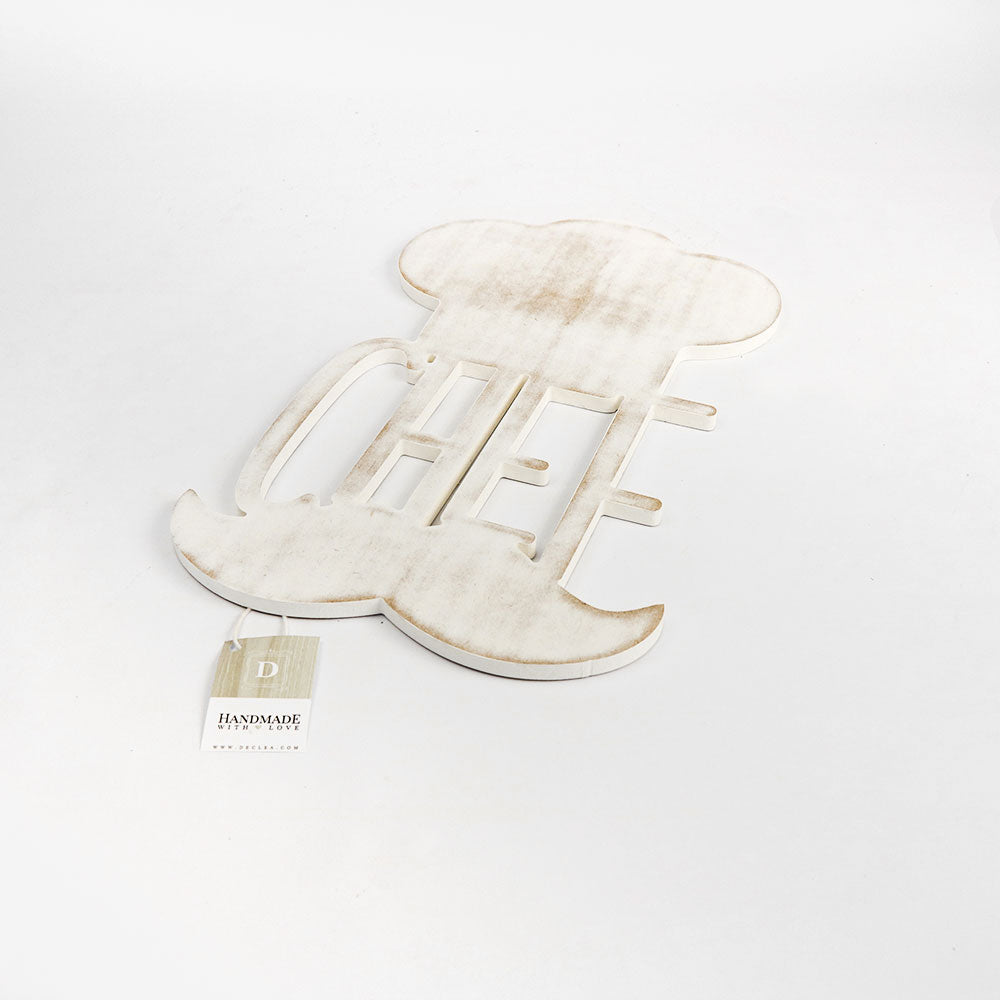 Scritta in Legno Chef in cucina