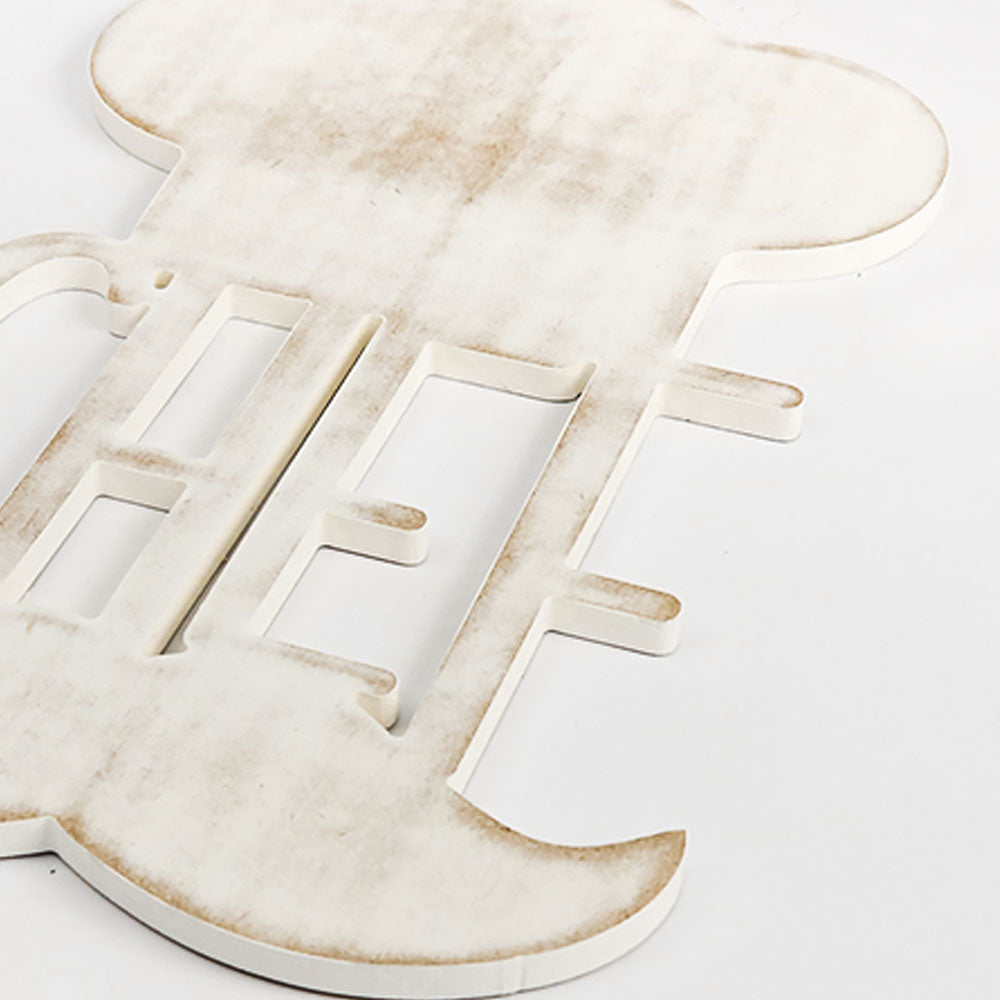 Scritta in Legno Chef in cucina