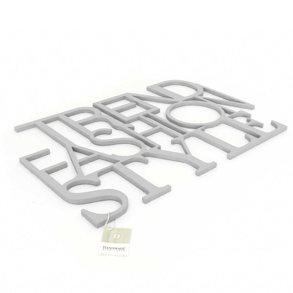 scritta in legno trend fashion style - decorazione per l'ingresso o salotto