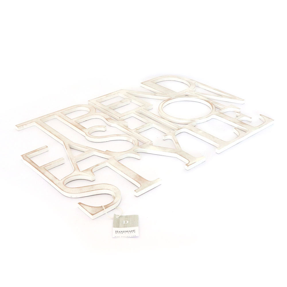 scritta in legno trend fashion style - decorazione per l'ingresso o salotto
