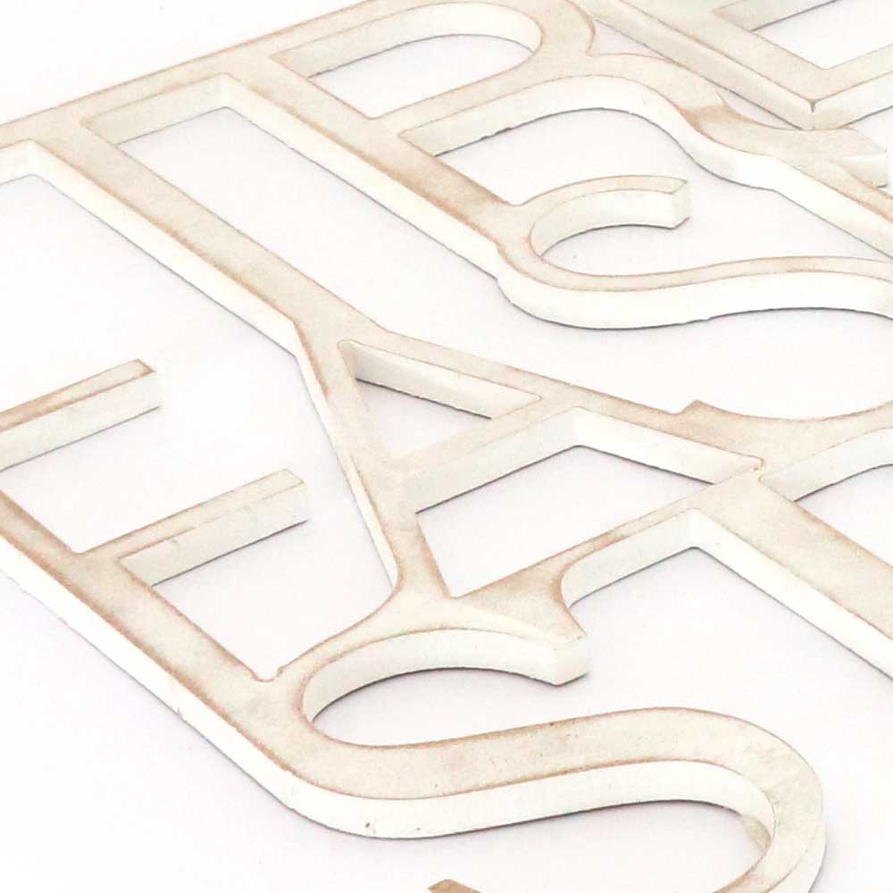 scritta in legno trend fashion style - decorazione per l'ingresso o salotto
