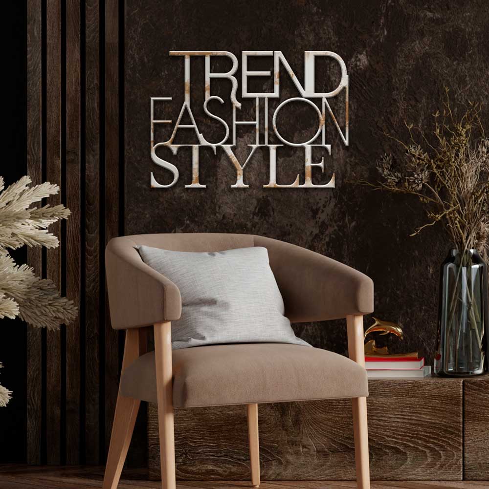 scritta in legno trend fashion style - decorazione per l'ingresso o salotto