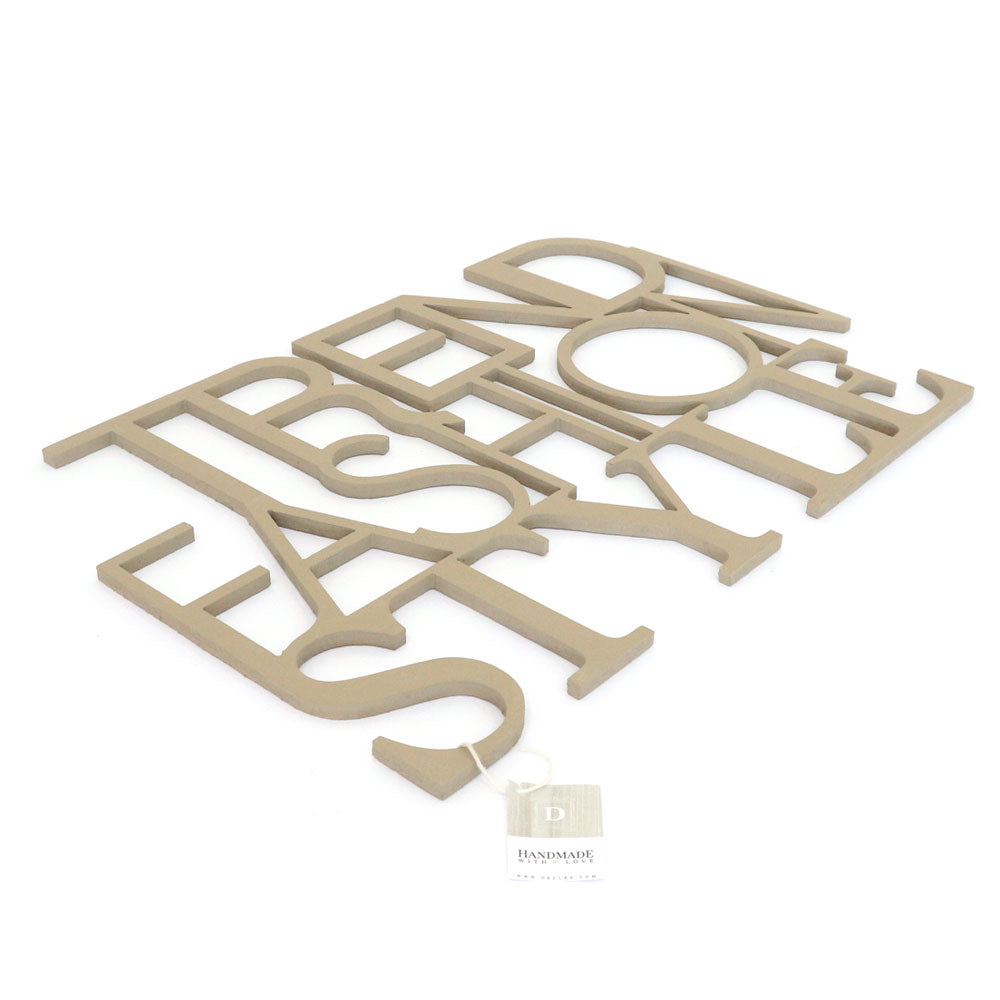 scritta in legno trend fashion style - decorazione per l'ingresso o salotto