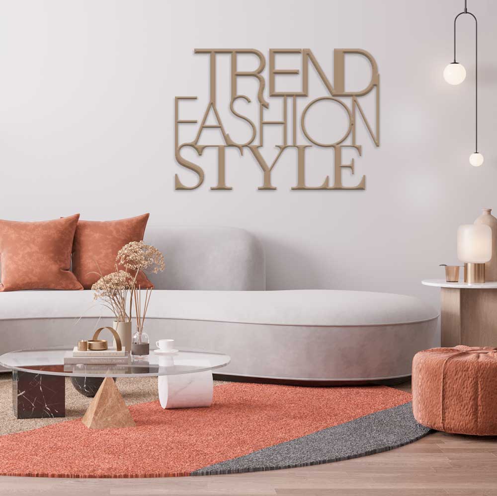scritta in legno trend fashion style - decorazione per l'ingresso o salotto