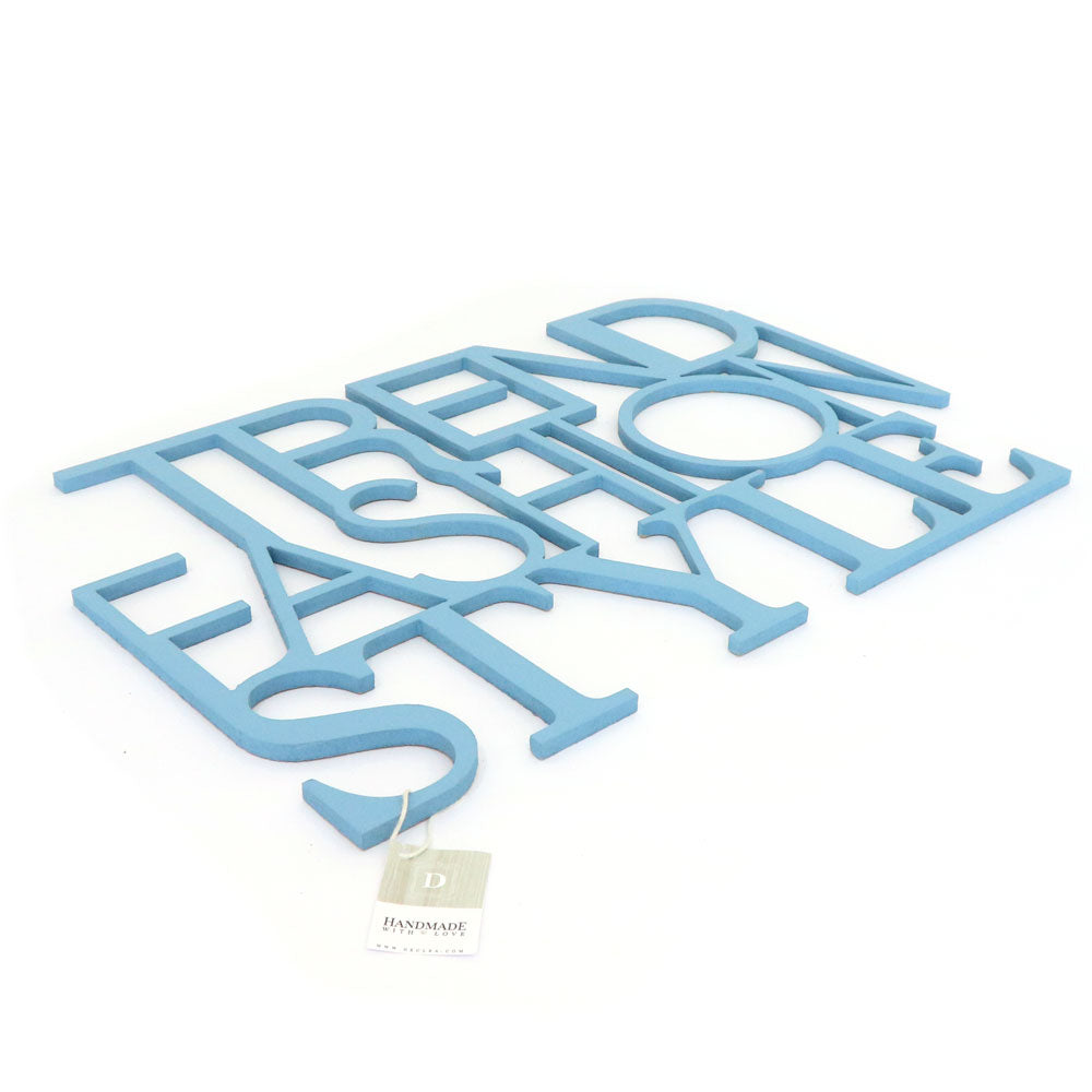 scritta in legno trend fashion style - decorazione per l'ingresso o salotto