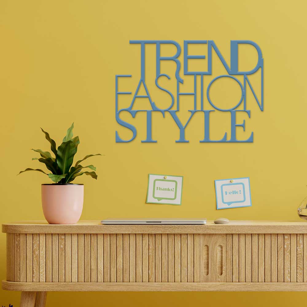 scritta in legno trend fashion style - decorazione per l'ingresso o salotto