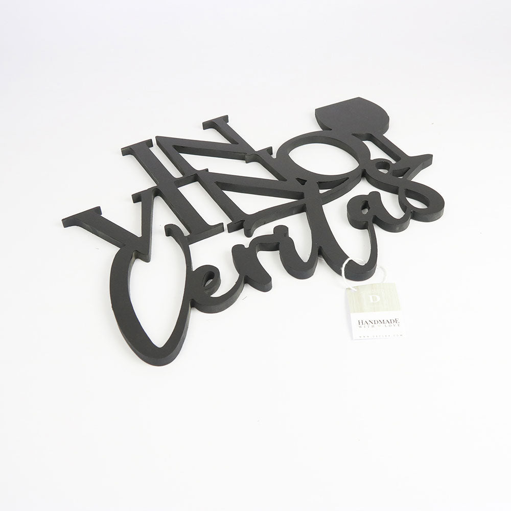 Scritta in Legno In Vino Veritas