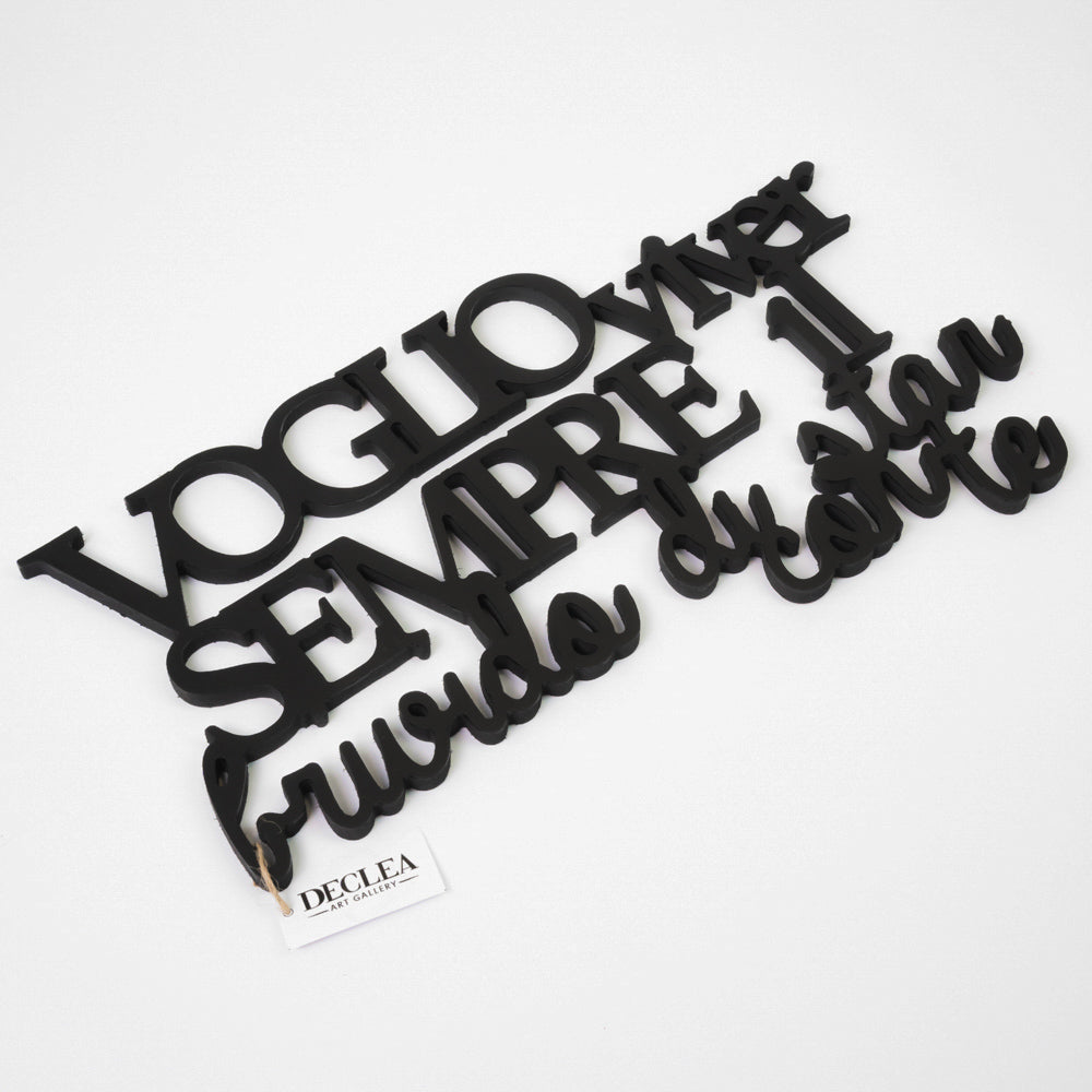 Scritta in Legno Voglio viver sempre il brivido