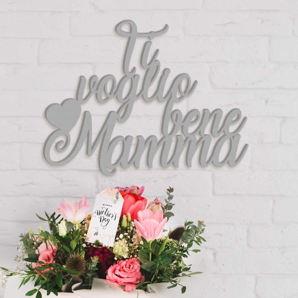 Scritta in Legno Ti Voglio bene Mamma