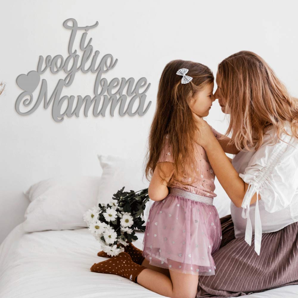 Scritta in Legno Ti Voglio bene Mamma