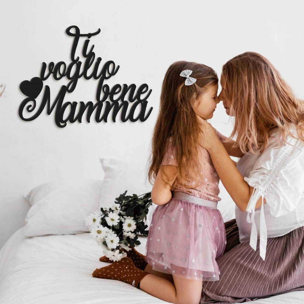 Scritta in Legno Ti Voglio bene Mamma
