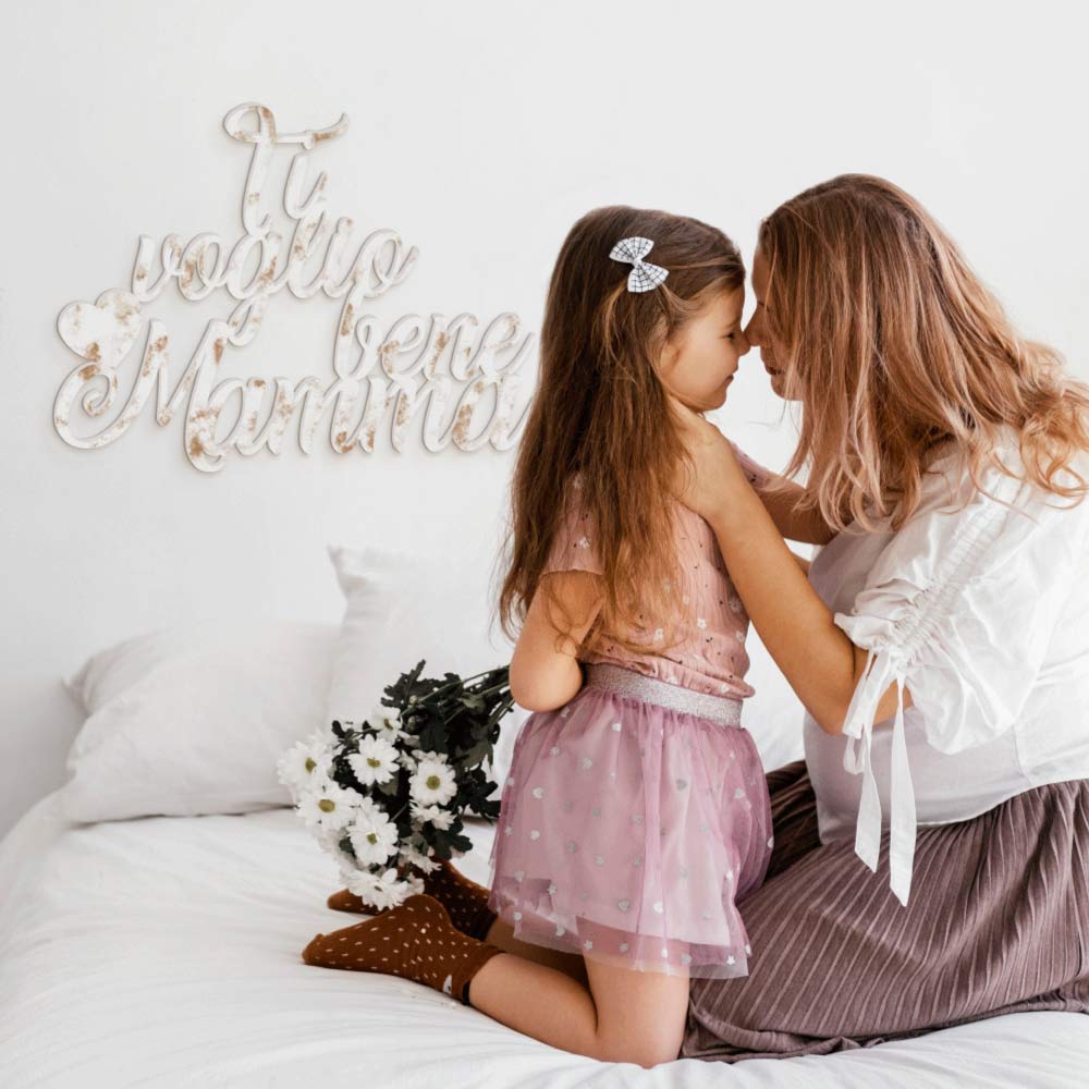 Scritta in Legno Ti Voglio bene Mamma
