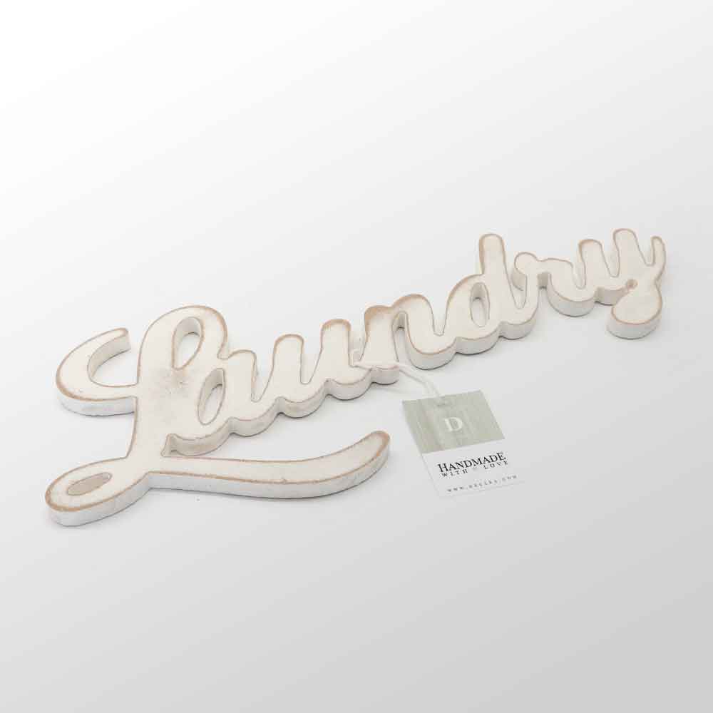 Scritta in Legno Laundry