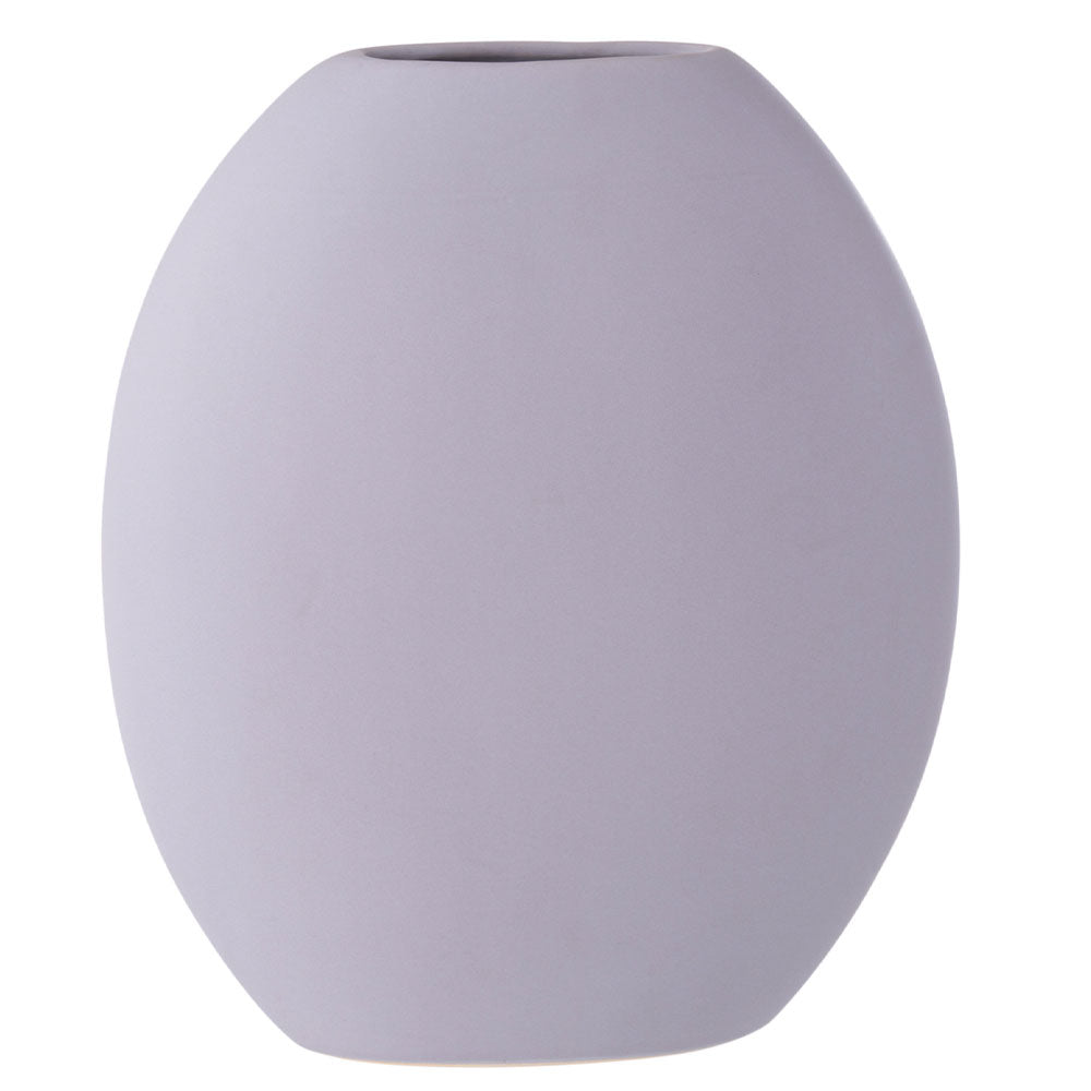 Vaso Ovale Piatto Ceramica Malva Chiaro