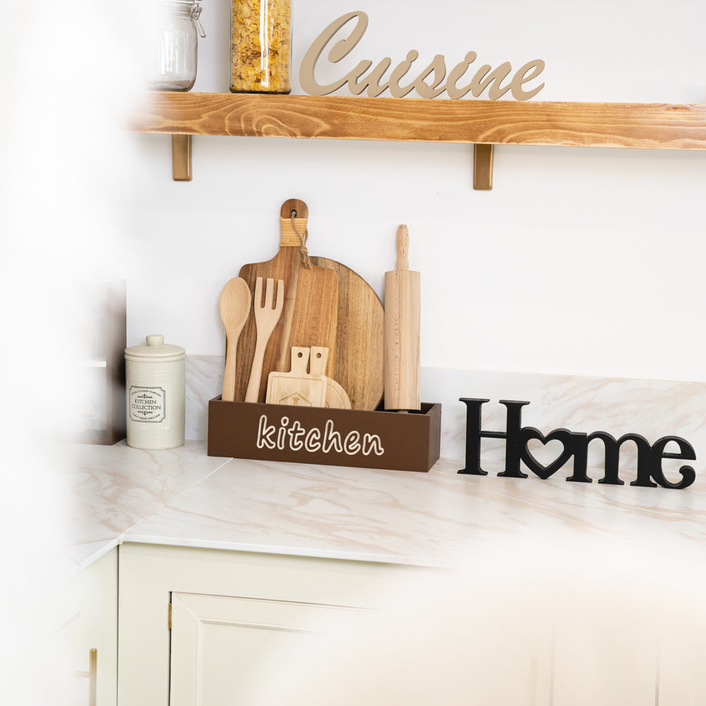 Wooden chopping board with engraved Kitchen writing