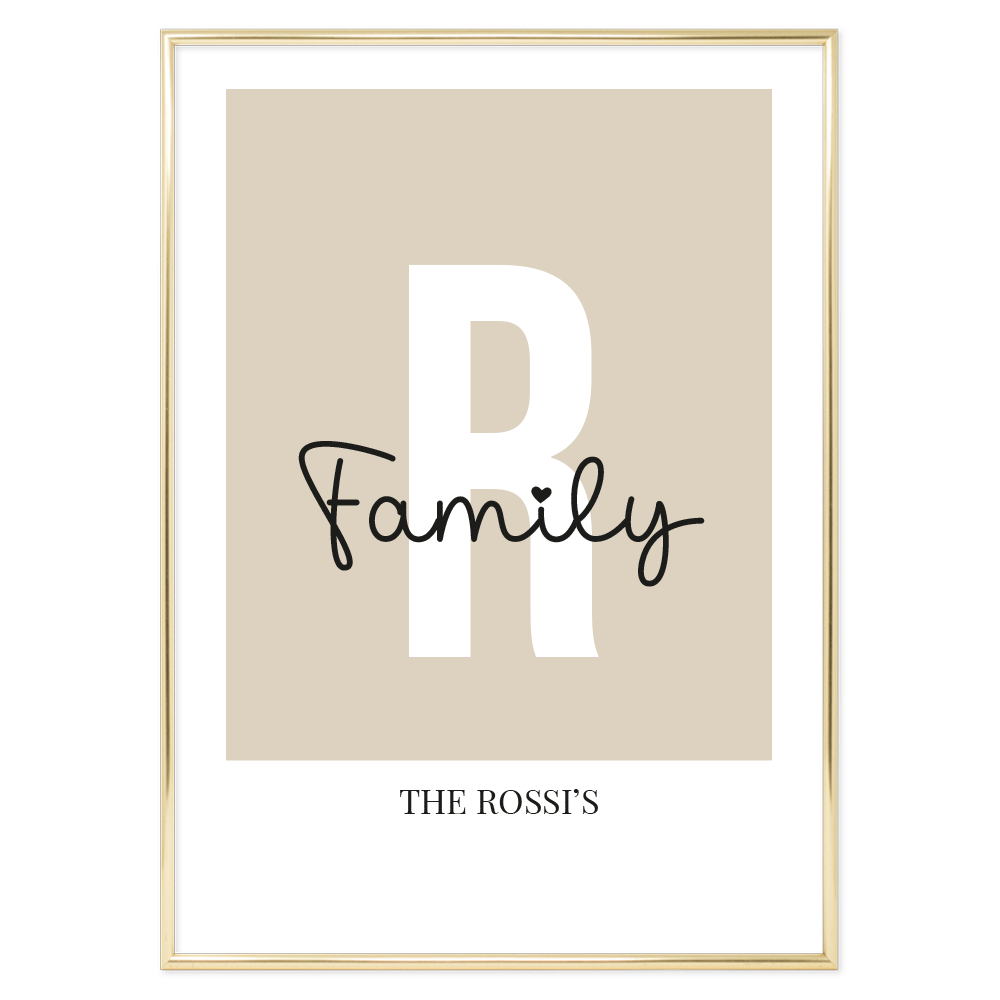 Poster Personalizzato Iniziale Famiglia