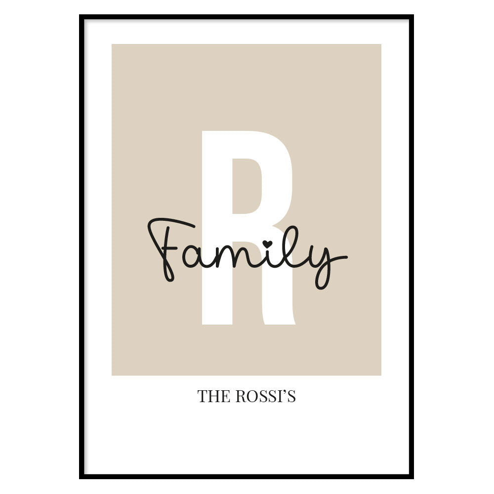 Poster Personalizzato Iniziale Famiglia