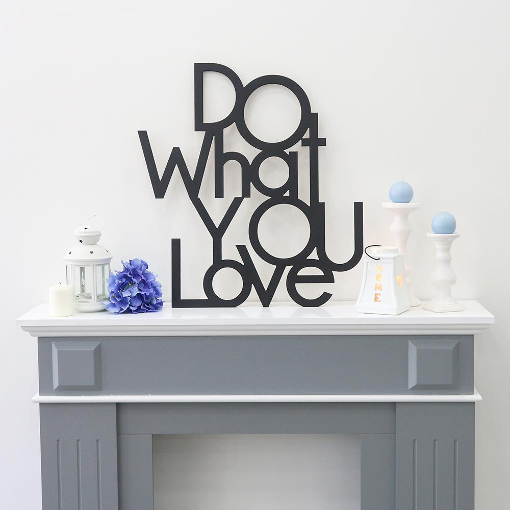 scritta in legno do what you love - decorazione per l'ingresso o salotto