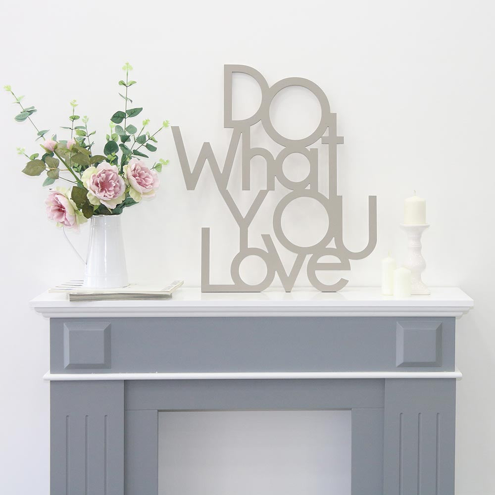 scritta in legno do what you love - decorazione per l'ingresso o salotto