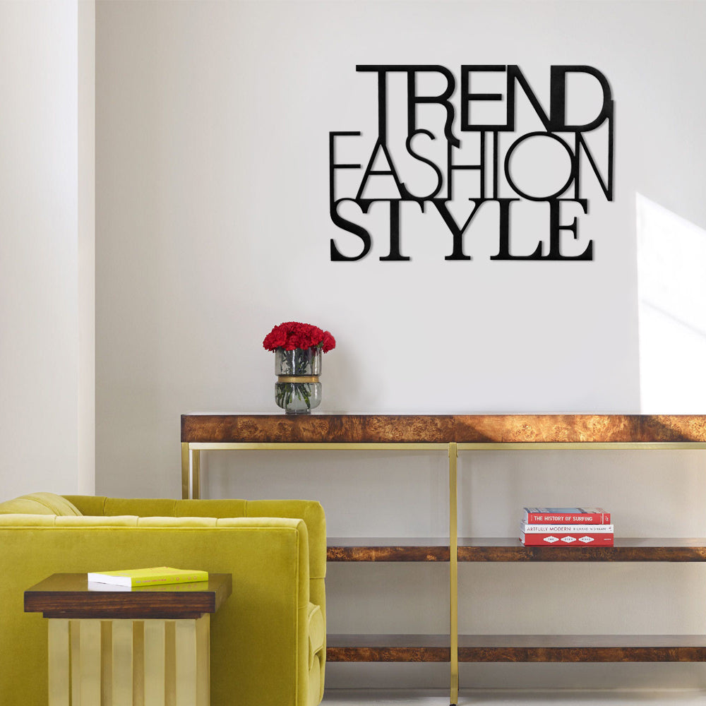 scritta in legno trend fashion style - decorazione per l'ingresso o salotto