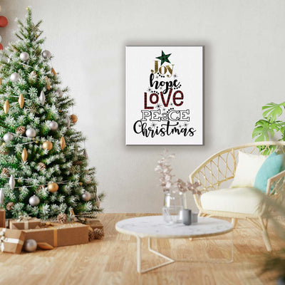 Quadro Natalizio Joy Hope Love