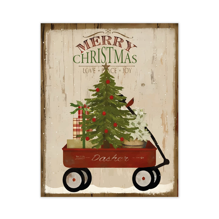 Quadro Natalizio Merry Christmas Cart