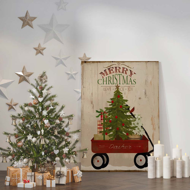 Quadro Natalizio Merry Christmas Cart