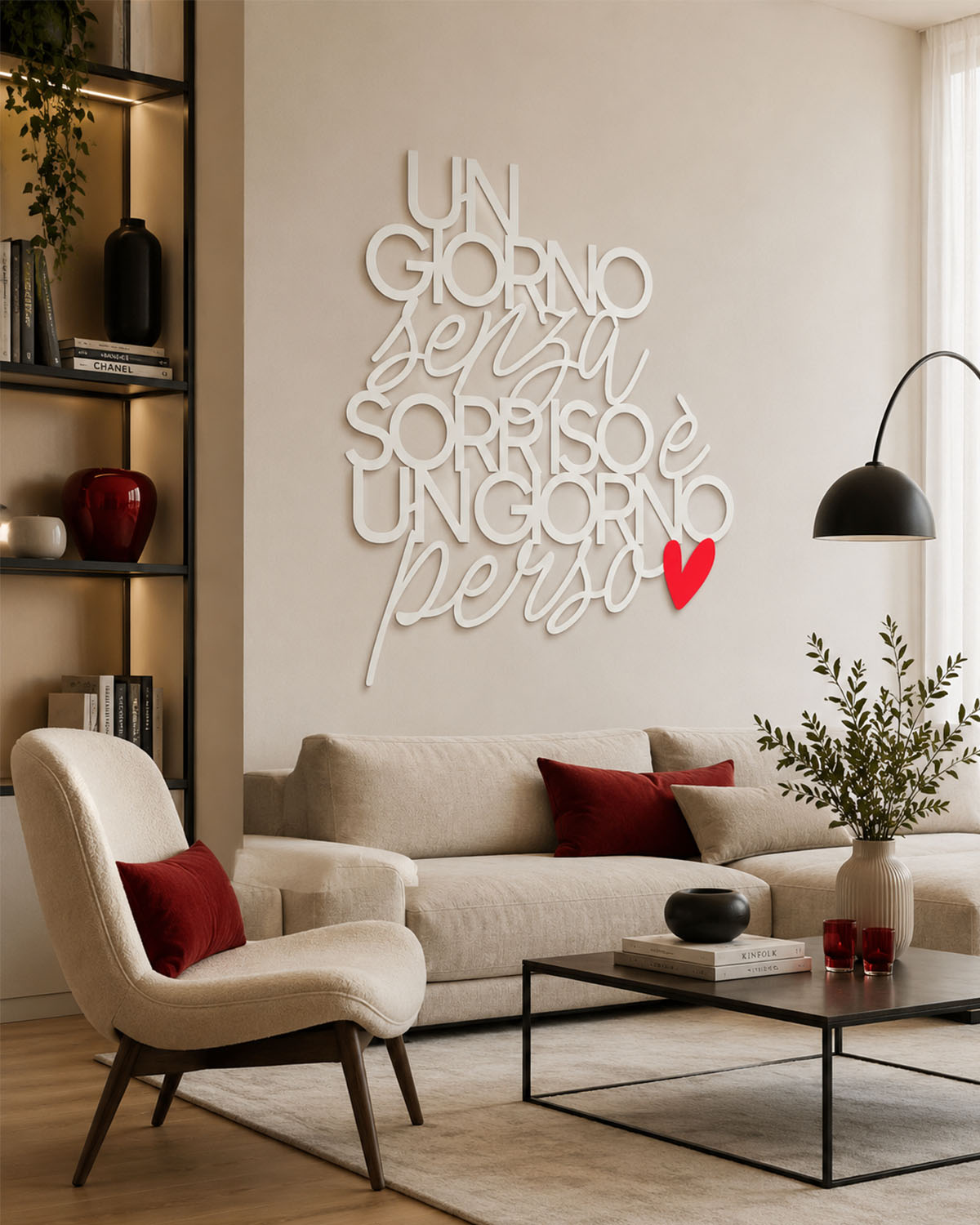 Scritta Un giorno senza un sorriso è un giorno perso