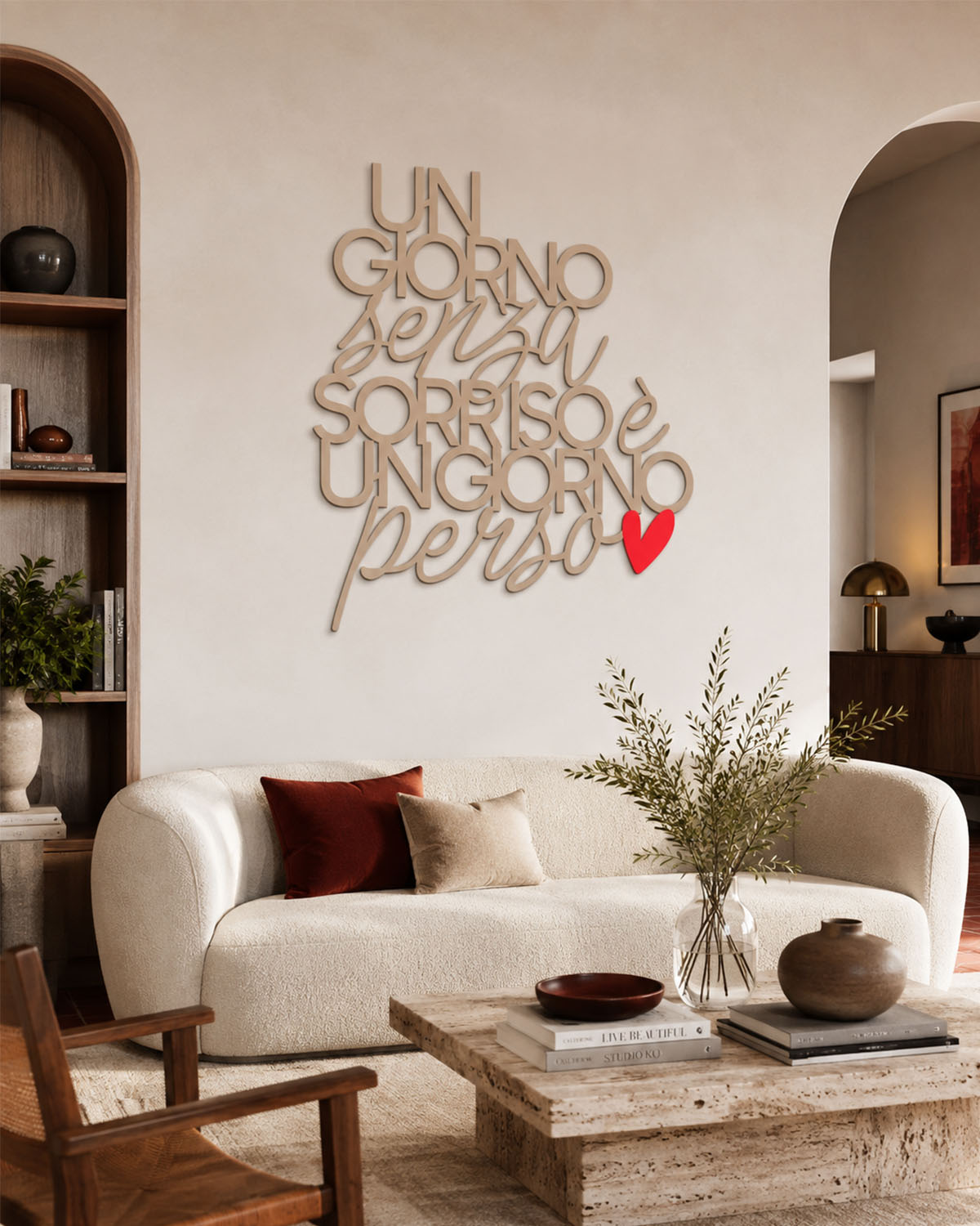 Scritta Un giorno senza un sorriso è un giorno perso