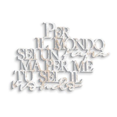 Scritta in Legno Per me tu sei il mondo