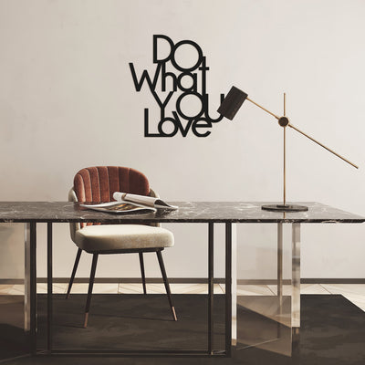 scritta in legno do what you love - decorazione per l'ingresso o salotto #colore_nero