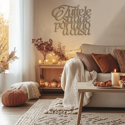 Scritta in Legno Tutte le strade portano a casa