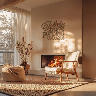 Scritta in Legno Tutte le strade portano a casa