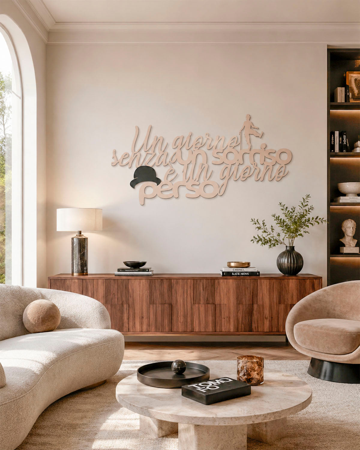 Scritta in legno Chaplin