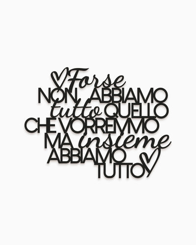 Scritta in Legno Insieme abbiamo tutto