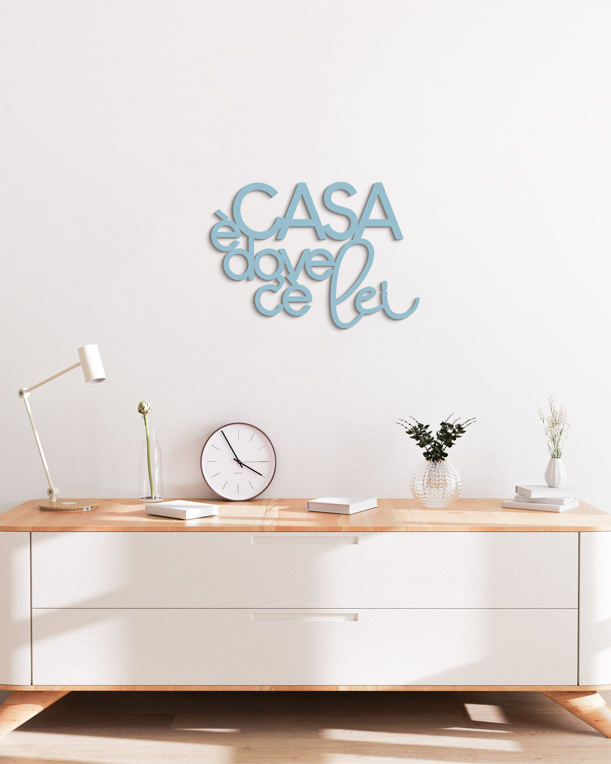 Scritta in Legno Casa è dove c'è lei