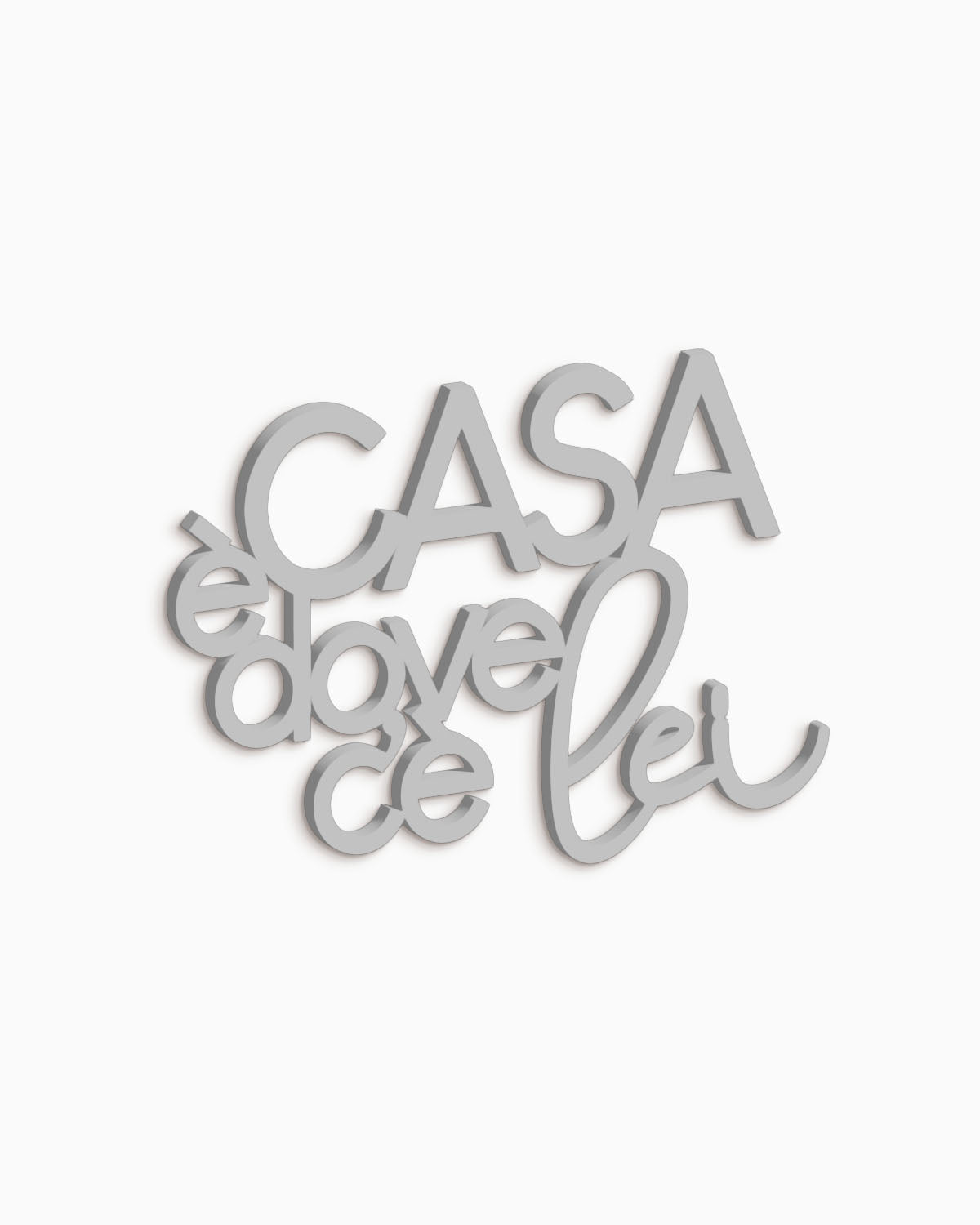 Scritta in Legno Casa è dove c'è lei